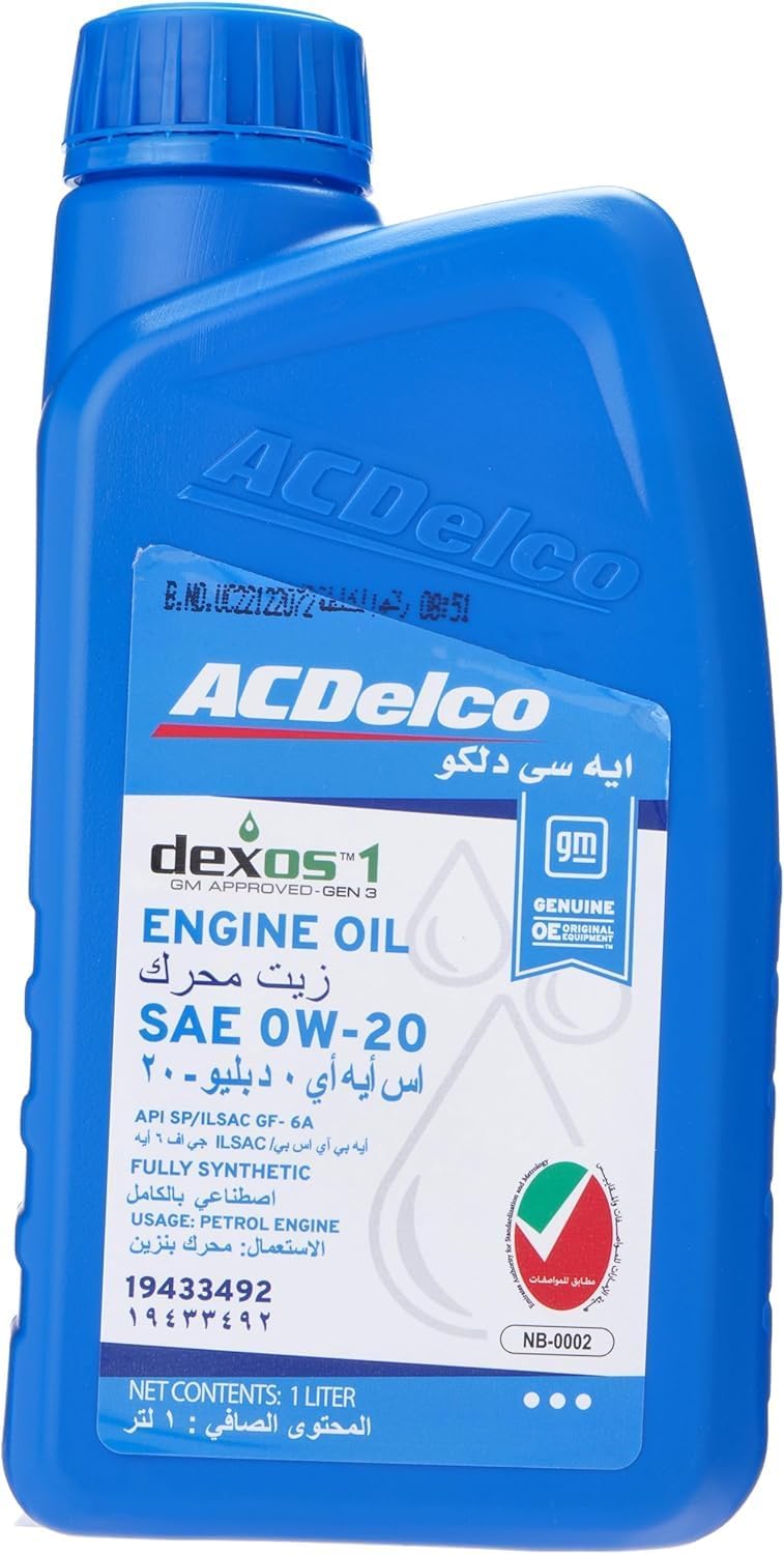 إيه سي ديلكو زيت محرك أصلي 0W-20 اصطناعي بالكامل، لتر واحد - Image 1